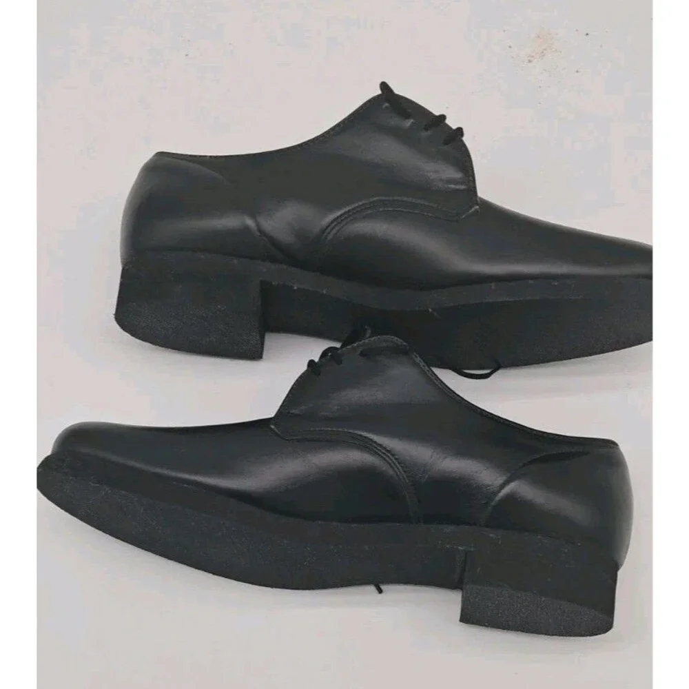 Vintage Bates Floaters Mens 10.5 Black Leather Derby Dress Shoes Comfort USA